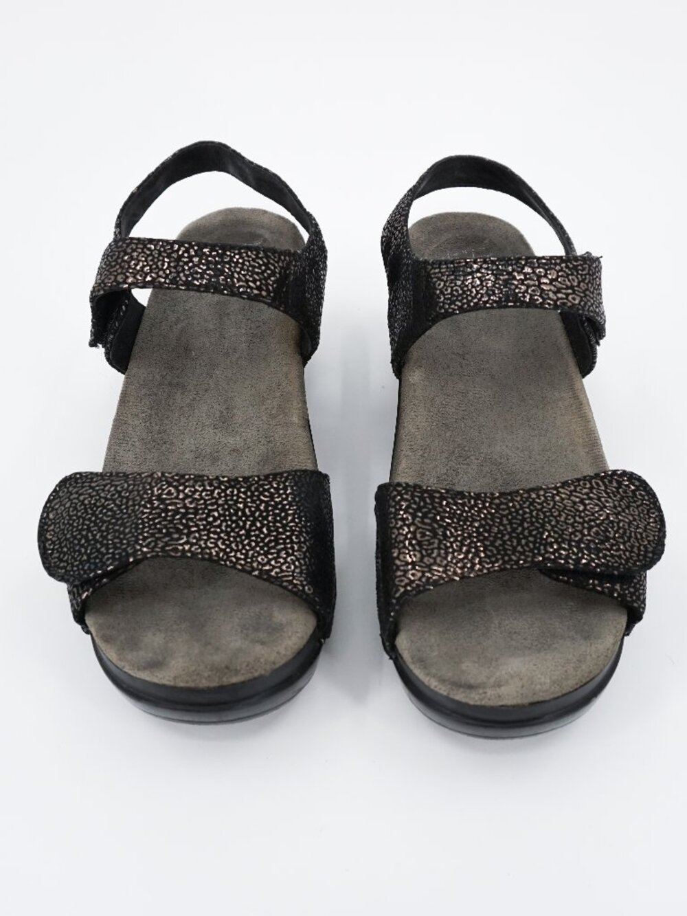 Dansko Sonnet Black Leopard Shimmer Leather Sandals Clogs US 8.5 EU 39